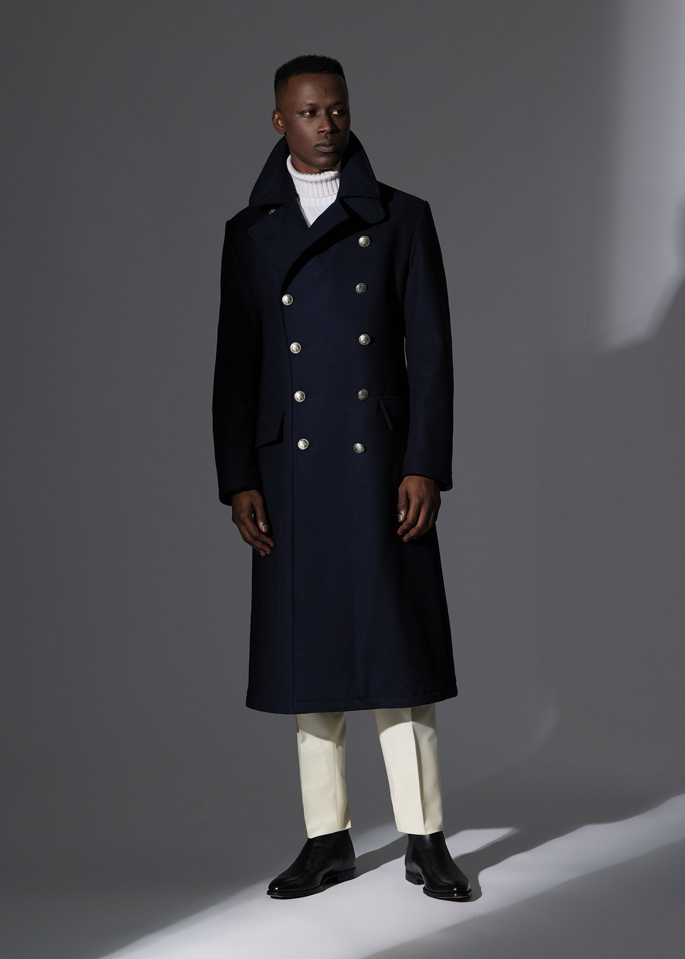 Military style double breasted coat online