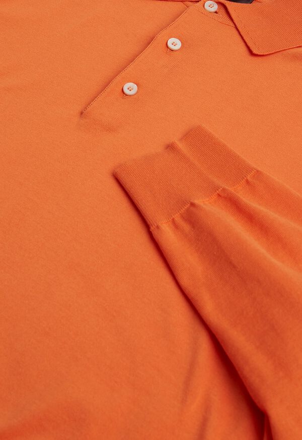 Paul Stuart Long Sleeve Cotton Polo Shirt, image 3