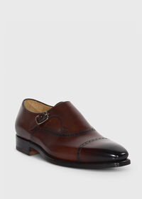 Paul Stuart Sean Leather Cap Toe Monk Strap, thumbnail 2