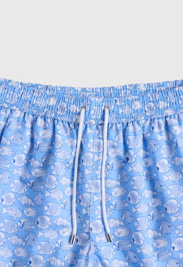 Paul Stuart All-Over Fish Print Swim Trunk, image 2