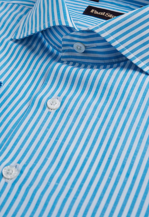 Paul Stuart Bengal Stripe Cotton & Linen Sport Shirt, image 2