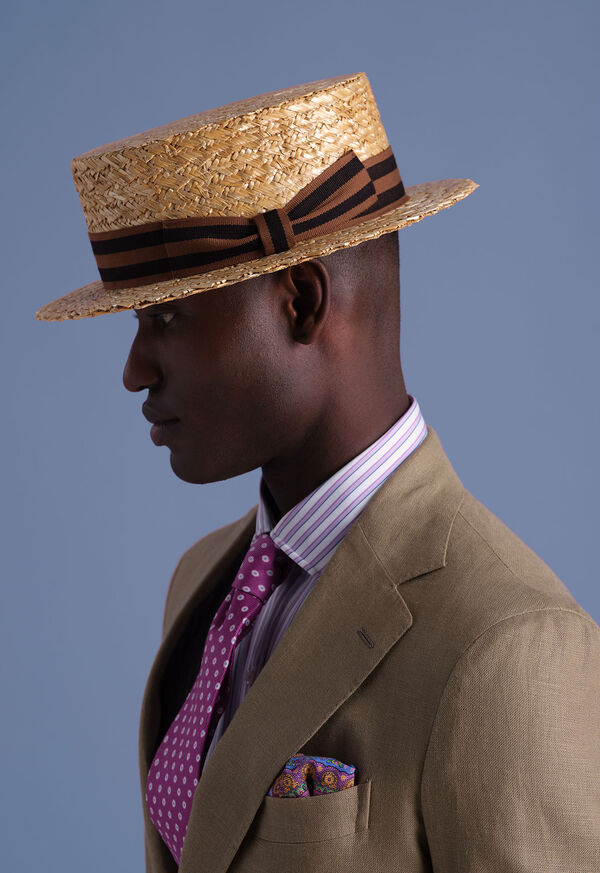 Paul Stuart Herringbone Boater Hat, image 2