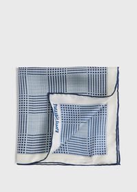 Paul Stuart Printed Silk Glen Plaid Pocket Square, thumbnail 1