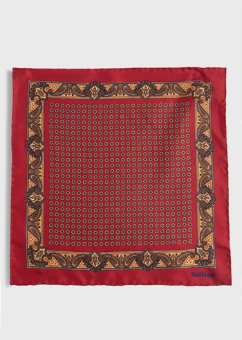 Paul Stuart Silk Medallion Paisley Pocket Square