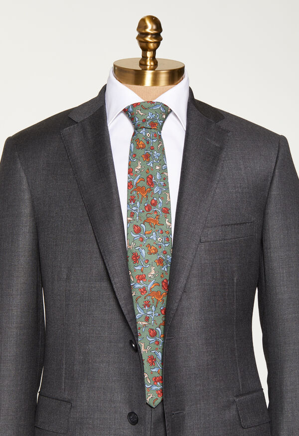 Paul Stuart Birds and Deer Motif Tie, image 2