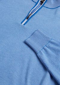 Paul Stuart Pima Cotton Micro Stripe Quarter Zip Pullover, thumbnail 2