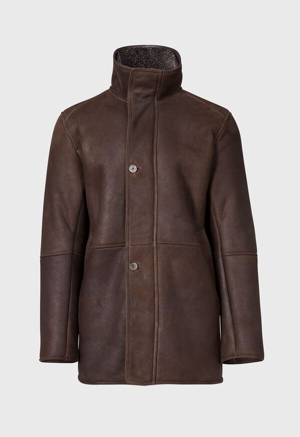 Paul Stuart Funnel Neck Shearling Jacket, image 3