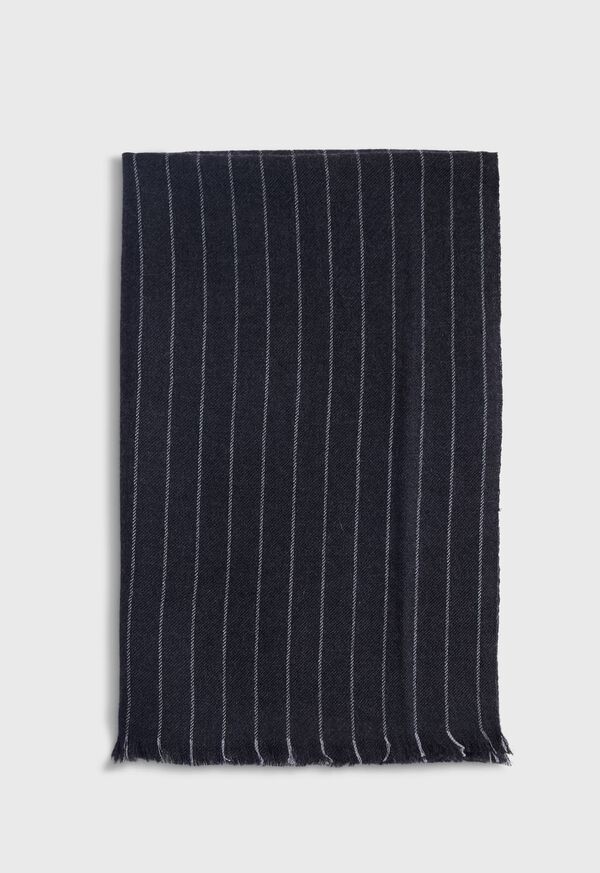 Paul Stuart Cashmere Chalk Stripe Scarf, image 2