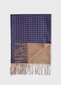 Paul Stuart Navy Medallion Scarf, thumbnail 2