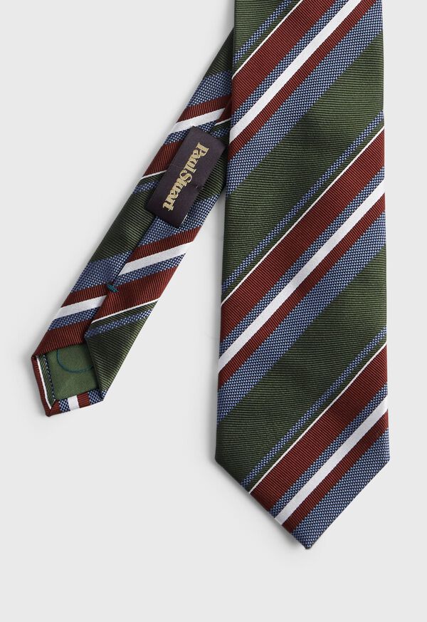 Paul Stuart Woven Silk Jacquard Stripe Tie, image 1