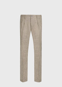 Paul Stuart Brown Linen Mini Check Pant, thumbnail 1