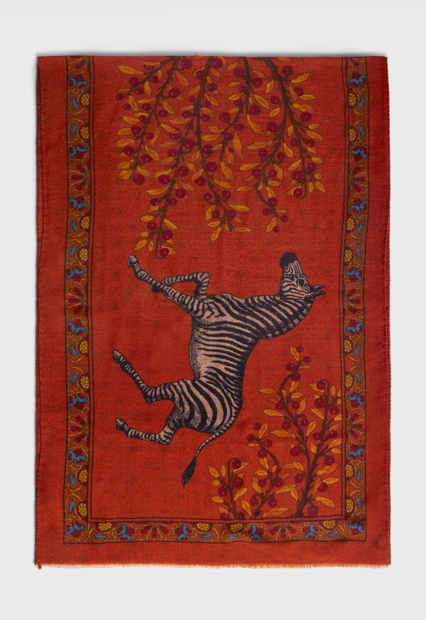 Paul Stuart Lambswool Zebra Print Scarf, image 2