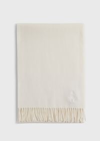 Paul Stuart Cashmere Scarf with Man on the Fence Logo, thumbnail 2