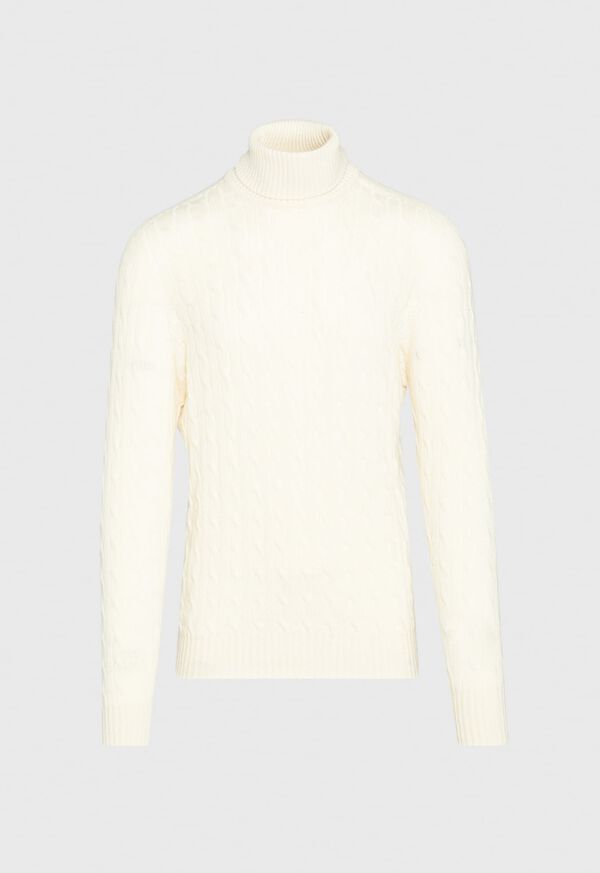 Paul Stuart Scottish Cashmere Cable Knit Turtleneck, image 1