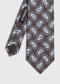 Paul Stuart Brown Paisley Silk Tie, thumbnail 1