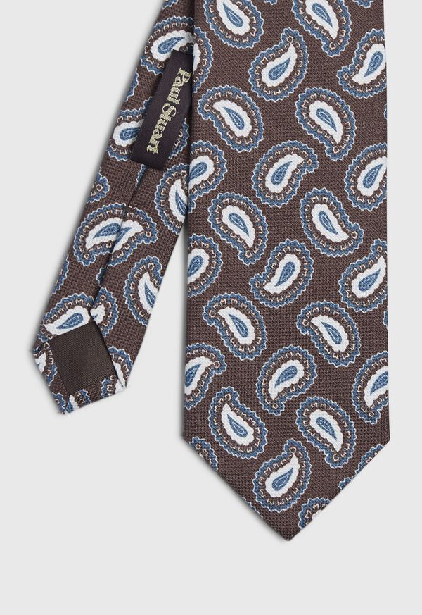 Paul Stuart Brown Paisley Silk Tie, image 1