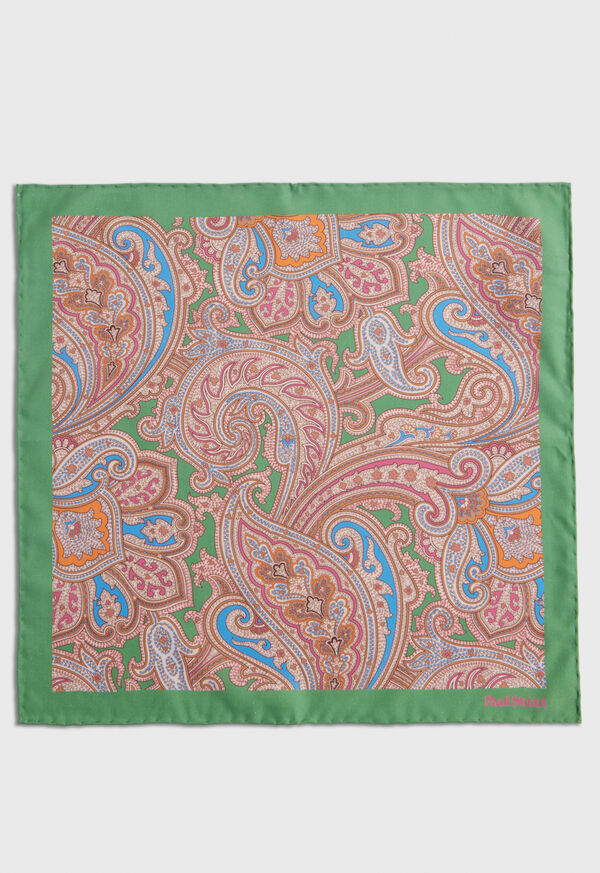 Paul Stuart Habotai Silk Summer Paisley Pocket Square, image 3