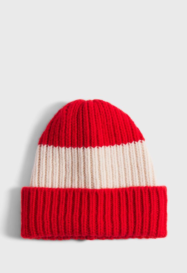 Paul Stuart Wool Two Color Striped Beanie, image 1
