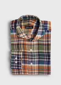 Paul Stuart Linen Plaid Sport Shirt, thumbnail 1