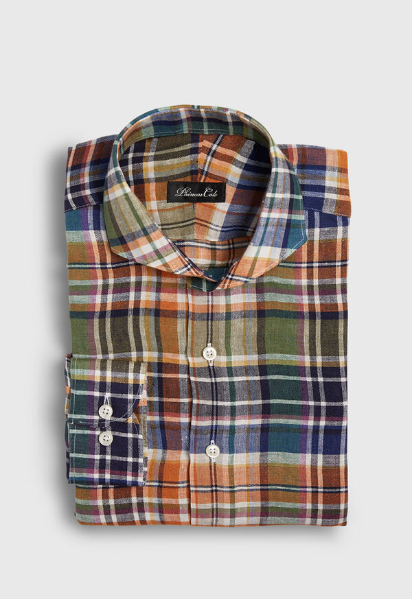 Paul Stuart Linen Plaid Sport Shirt, image 1