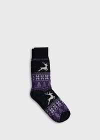 Paul Stuart Reindeer & Pine Tree Sock, thumbnail 1