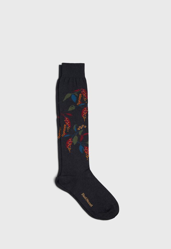 Paul Stuart Cotton Blend Motif Floral Sock, image 1
