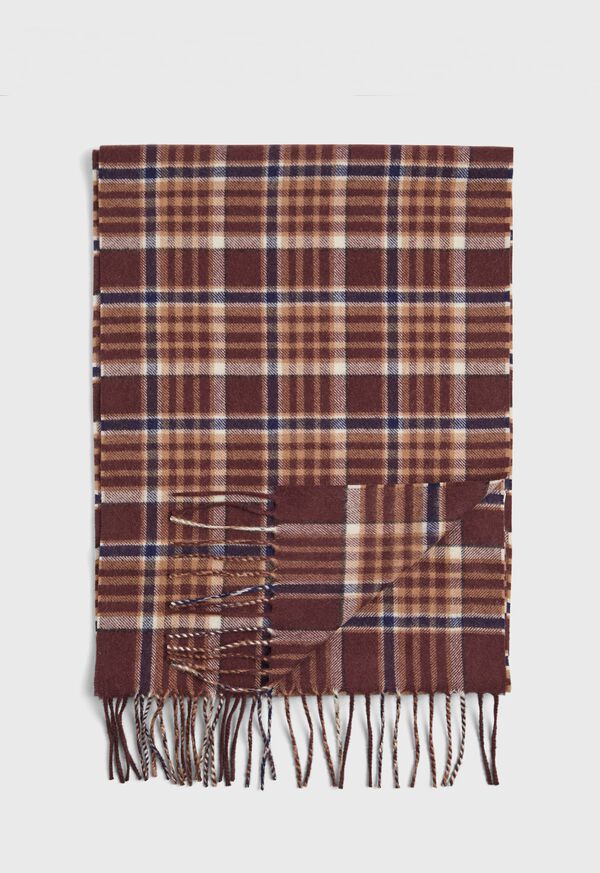 Paul Stuart Baby Camel Plaid Scarf, image 1