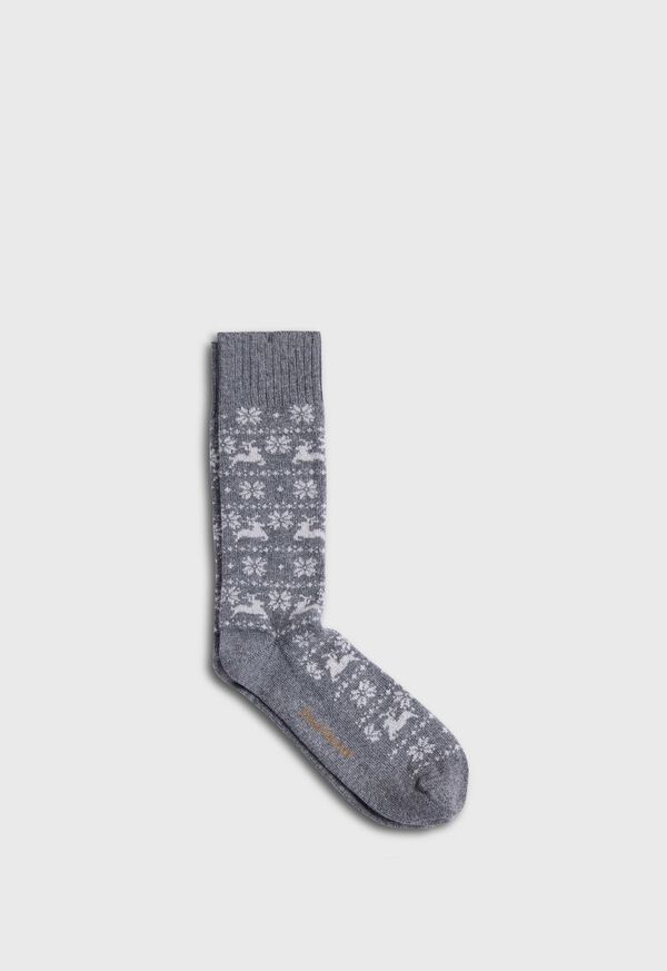 Paul Stuart <div>Wool Blend Reindeer &amp; Snowflake Sock</div>, image 1
