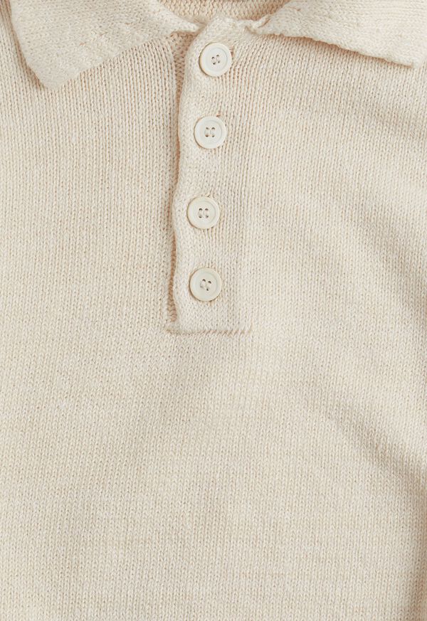 Paul Stuart Linen Knitted Short Sleeve Polo Shirt, image 2
