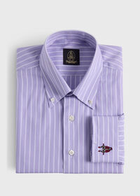 Paul Stuart Wide Striped Oxford Logo Sport Shirt, thumbnail 1