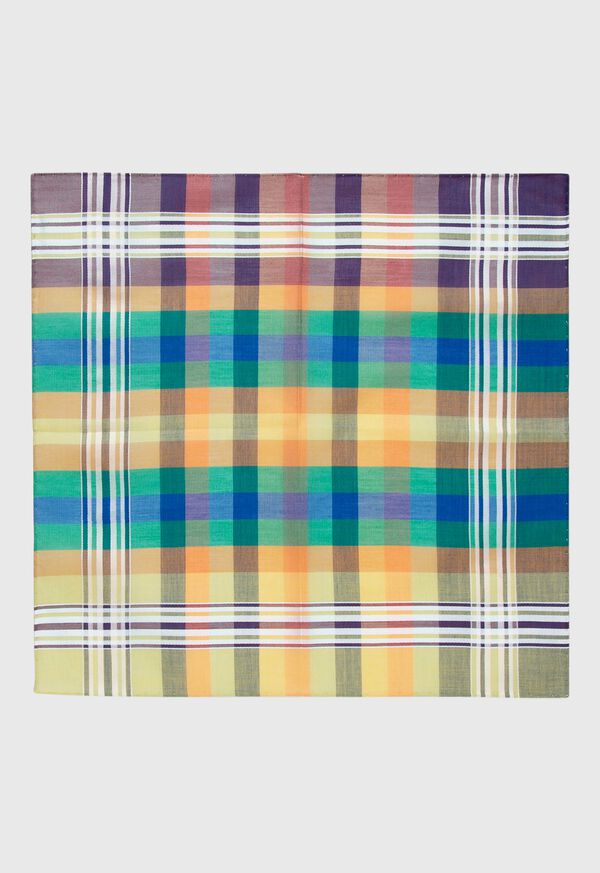 Paul Stuart Cotton Madras Pocket Square, image 1