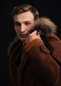 Paul Stuart Shearling Toggle Coat, thumbnail 7