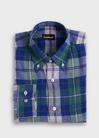 Paul Stuart Linen Plaid Sport Shirt, thumbnail 1