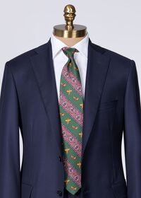 Paul Stuart Deco Stripe and Bird Print Tie, thumbnail 2
