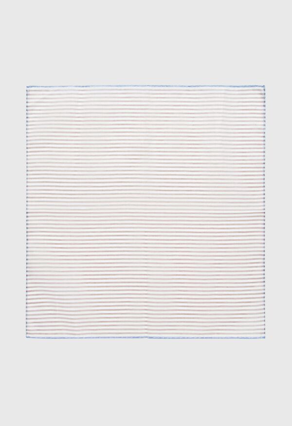 Paul Stuart Striped Cotton and Linen Pocket Square, image 2