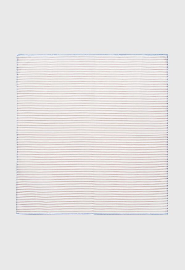 Paul Stuart Striped Cotton and Linen Pocket Square, image 1