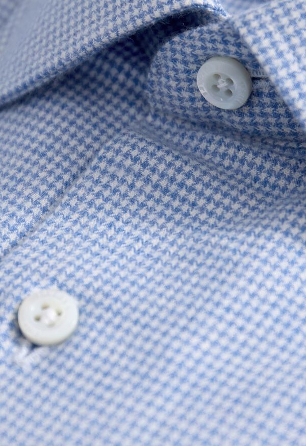 Paul Stuart Brushed Cotton Houndstooth Sport Shirt, image 2
