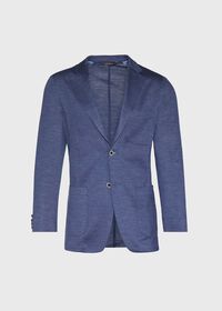 Paul Stuart Mid Blue Solid Jersey Knit Jacket With Patch Pocket, thumbnail 1