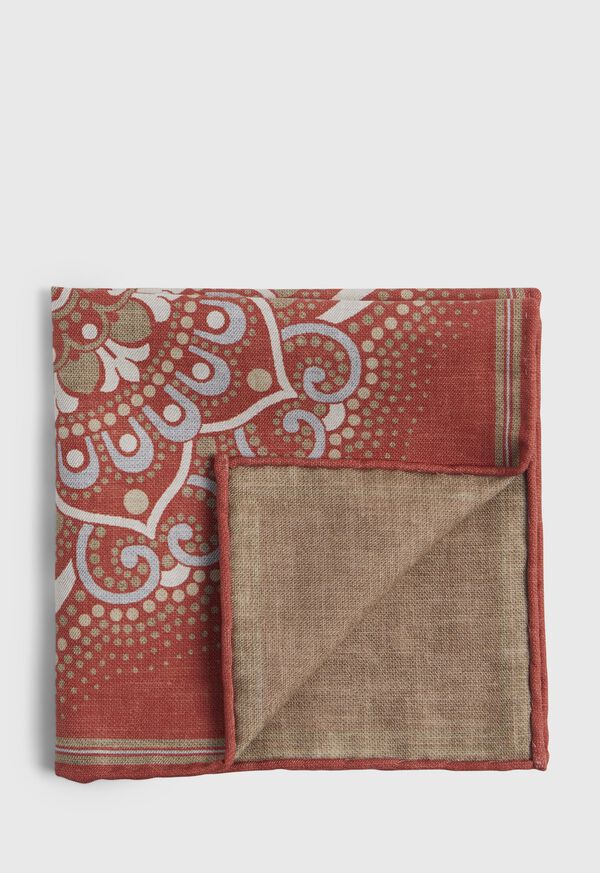 Paul Stuart Large Medallion Reversible Pocket Square, image 1