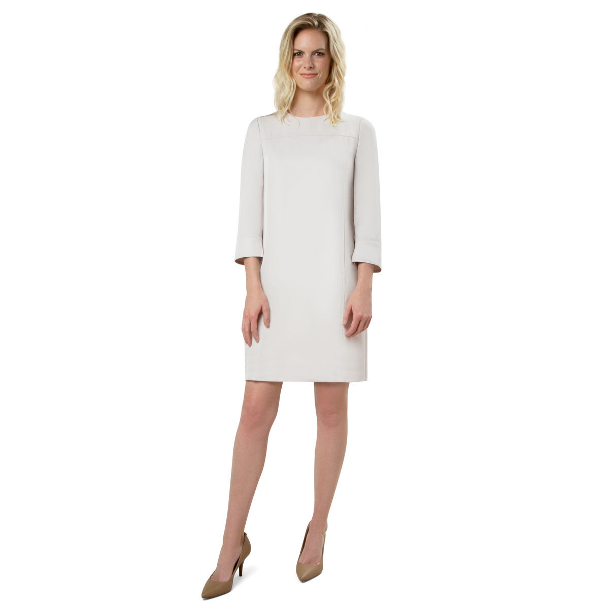 White long sleeve shift dress store