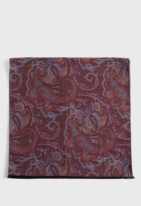 Paul Stuart Brushed Silk Paisley Scarf, image 2