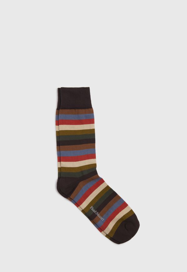 Paul Stuart Multi Colo Thick Stripe Sock, image 1