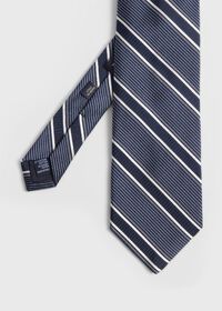 Paul Stuart Silk Jacquard Macclesfield Stripe Tie, thumbnail 1