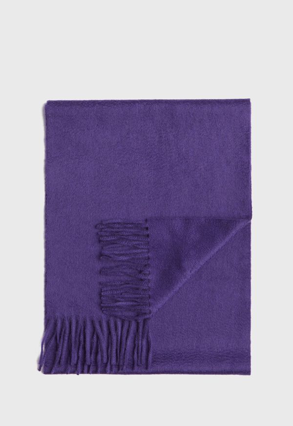 Paul Stuart Cashmere Solid Color Scarf with Embroidered Logo, image 18