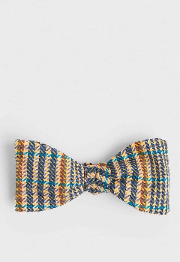 Paul Stuart Navy Wool Plaid Bow Tie, image 1