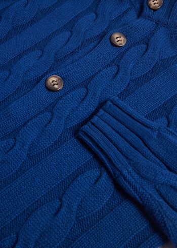 Paul Stuart Cable Mock Neck Cardigan