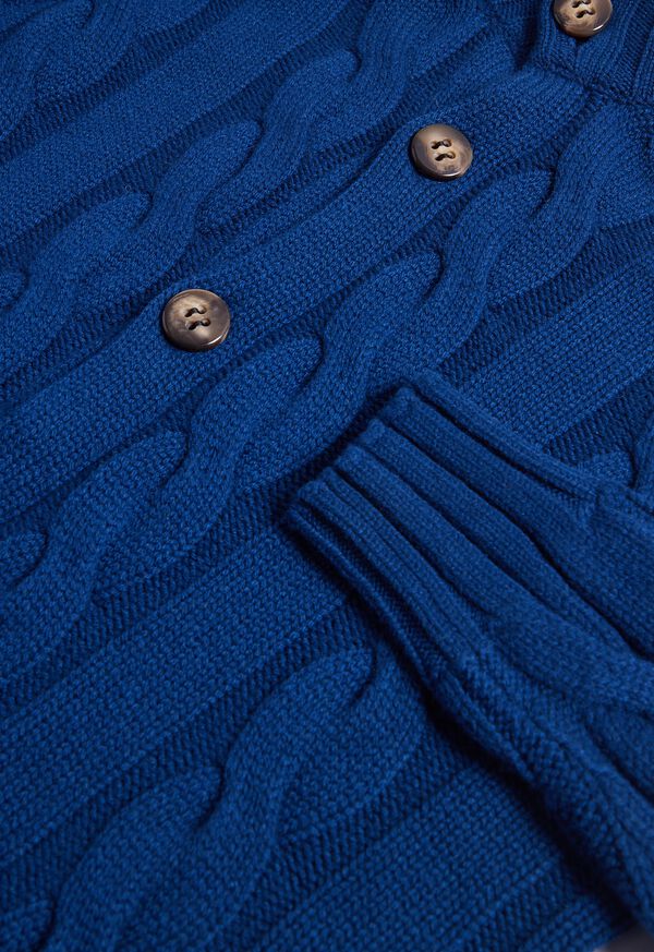 Paul Stuart Cable Mock Neck Cardigan, image 2