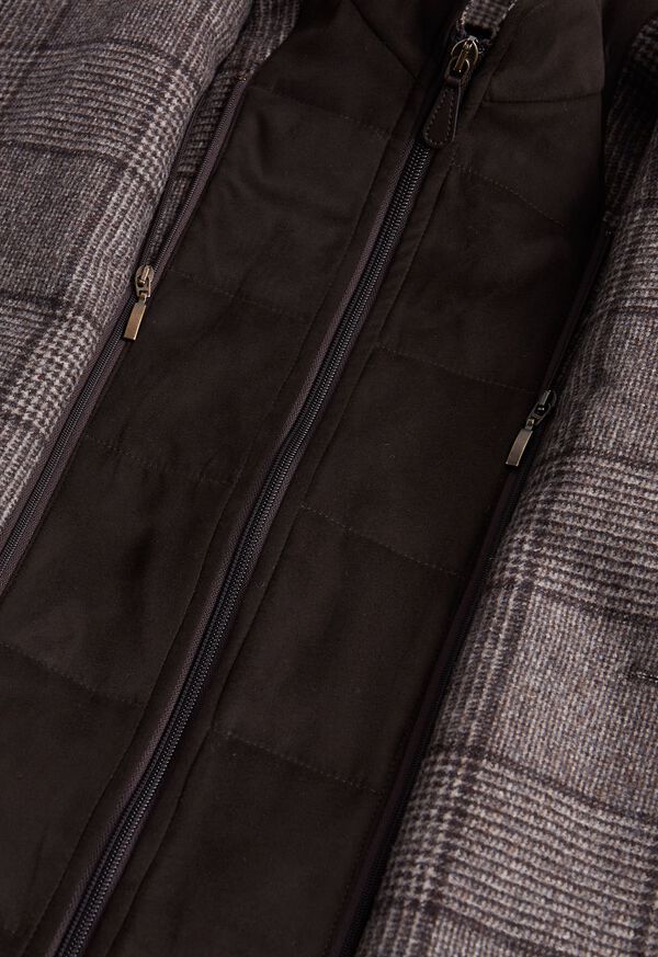 Paul Stuart Brown Plaid Hybrid Coat with Gilet, image 3