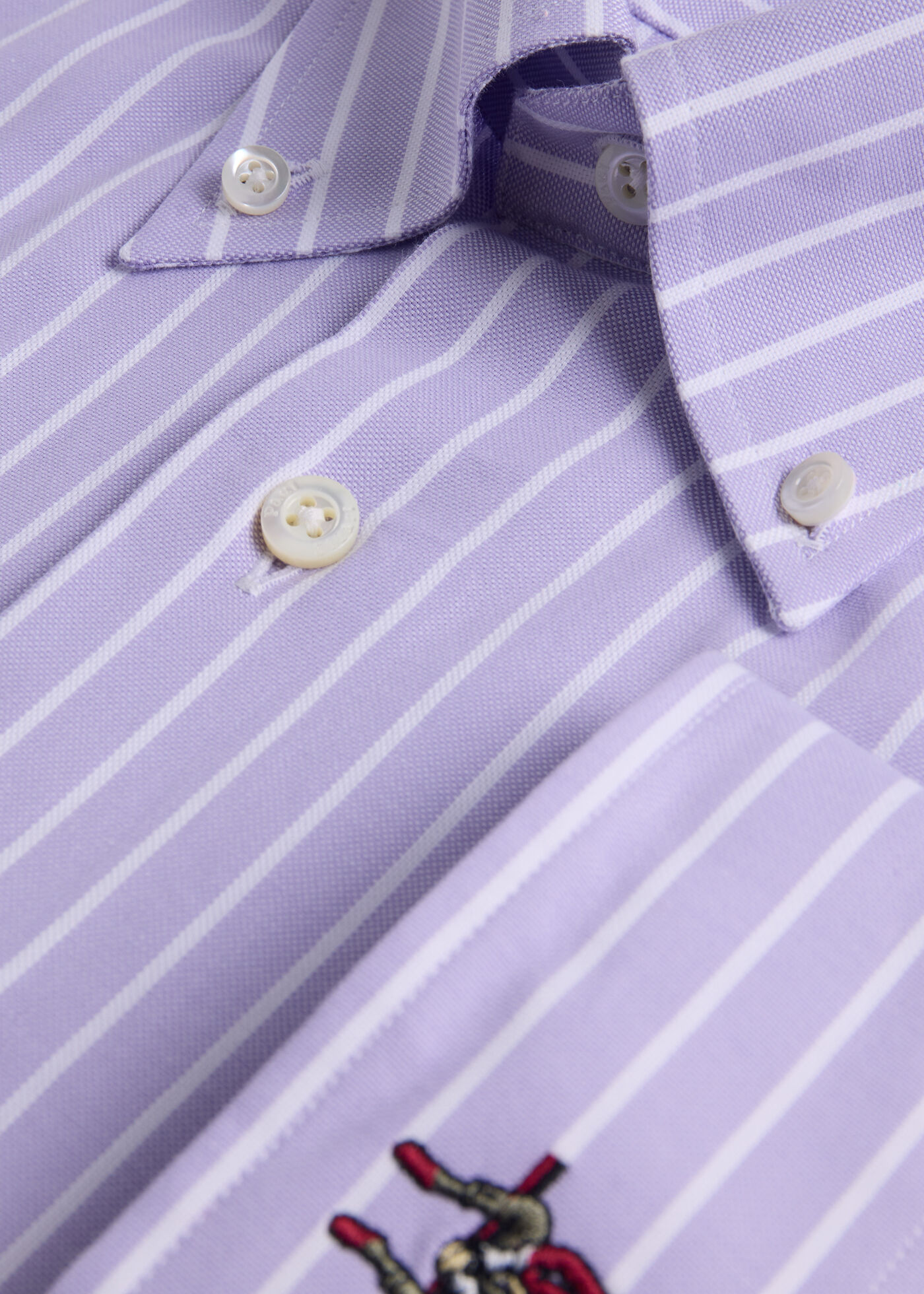 Wide Striped Oxford Logo Sport Shirt