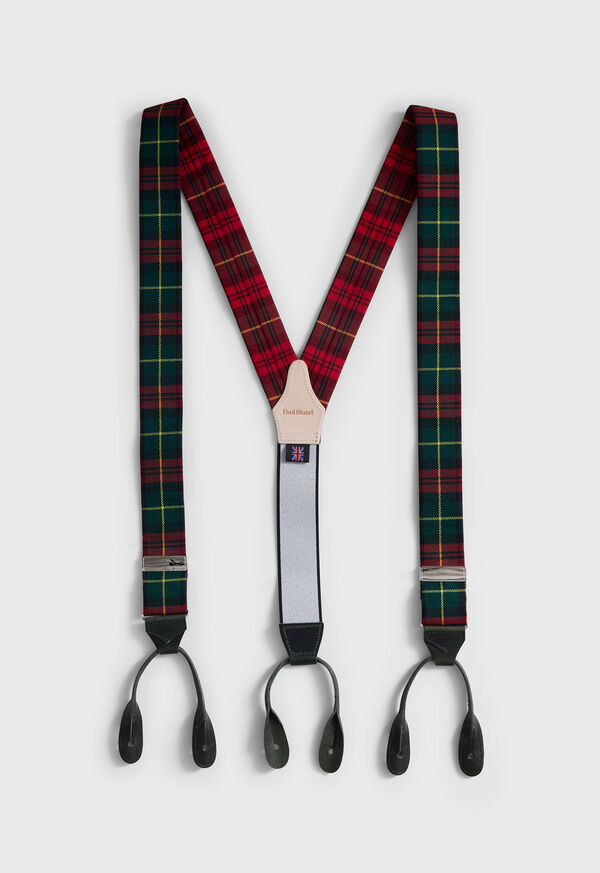 Paul Stuart Flannel Plaid Suspenders, image 1